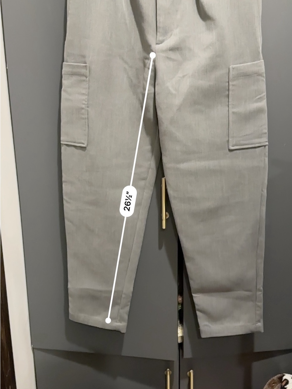 Zara Women’s High waist Light Gray Cargo Pants - Picture 7 of 8